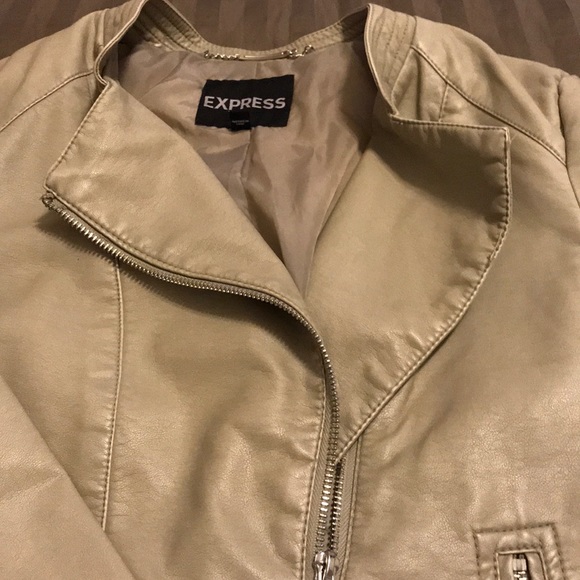 MotoStyle Tan Leather Jacket from Express ✨✨ - Picture 2 of 7
